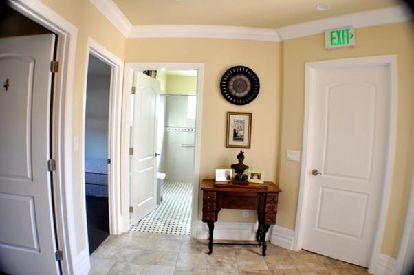 Interior view of a resident room with furniture