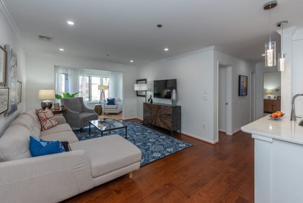 Bright, inviting common area with comfortable seating