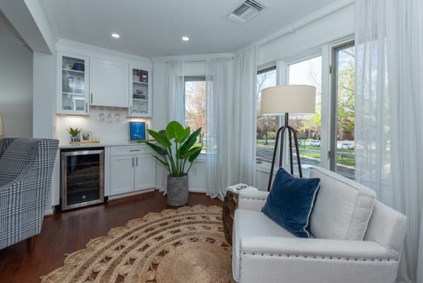 Bright interior common area with stylish decor