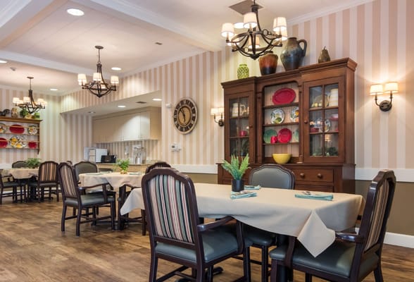 Elegant dining area with tables and decor