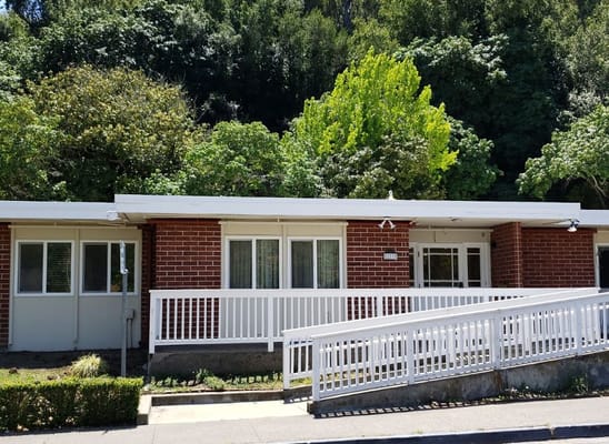 Exterior view of a senior living facility building