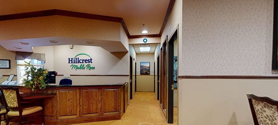Interior view of the Hillcrest Mable Rose reception area