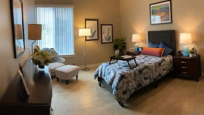 Cozy interior of a private resident room