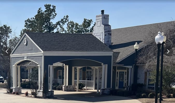 Entrance of Luxe Life Senior Living facility in Norman, OK.