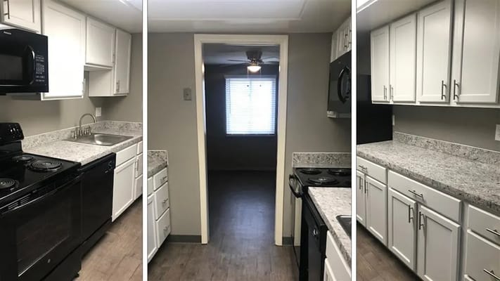 Bright kitchen area with modern appliances
