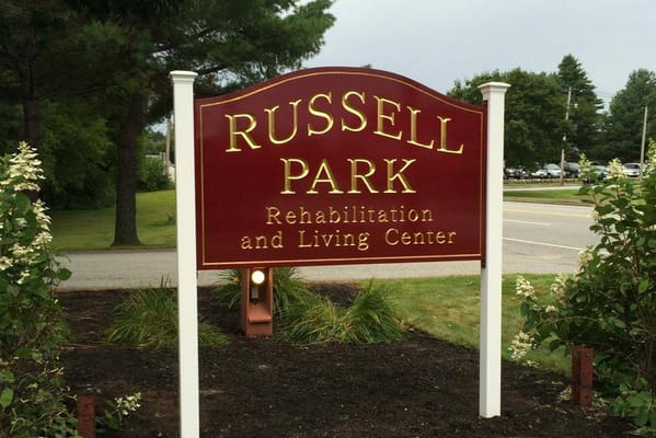 Sign for Russell Park Rehabilitation and Living Center