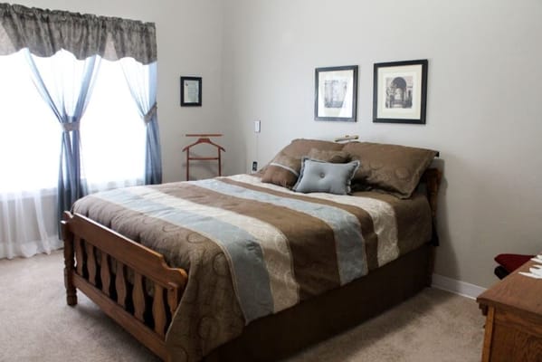 Cozy bedroom with a bed and decorative accents