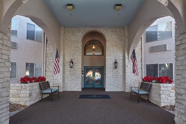 Front entrance of Solstice Senior Living at Austin