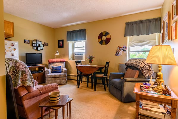 Cozy resident living room with seating and decor