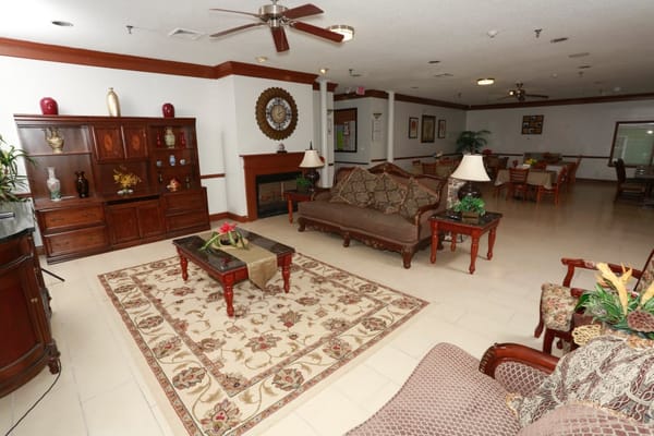 Common area with seating and dining space