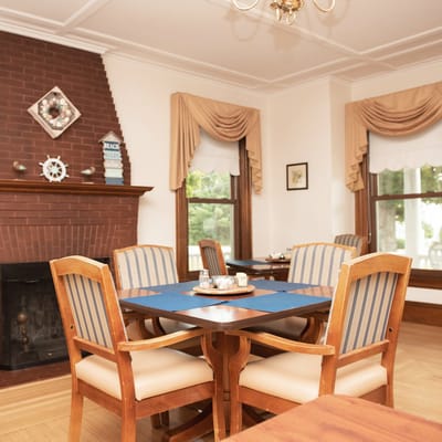 Cozy common area with seating around a table