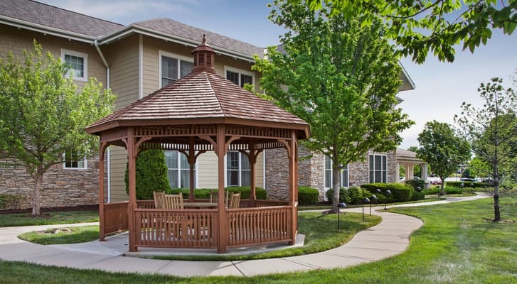 A beautiful gazebo in the facility's garden area