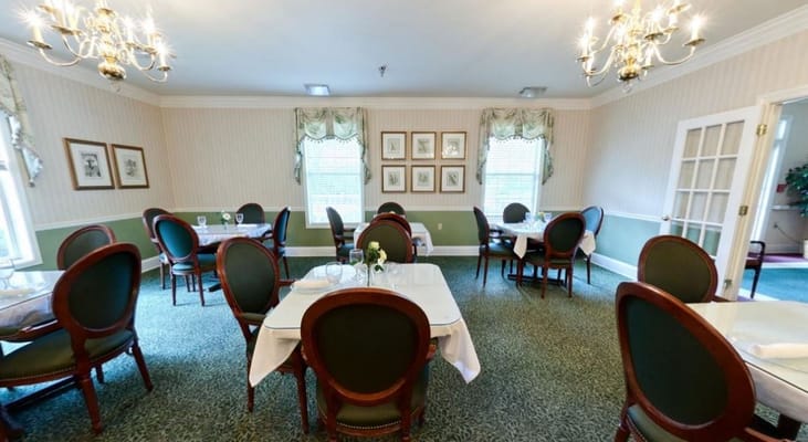Dining room with elegant tables and chairs