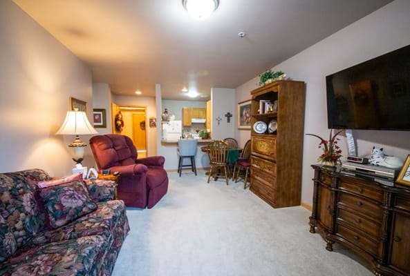 Cozy interior living space with furniture