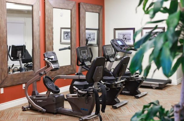 Exercise equipment in fitness center