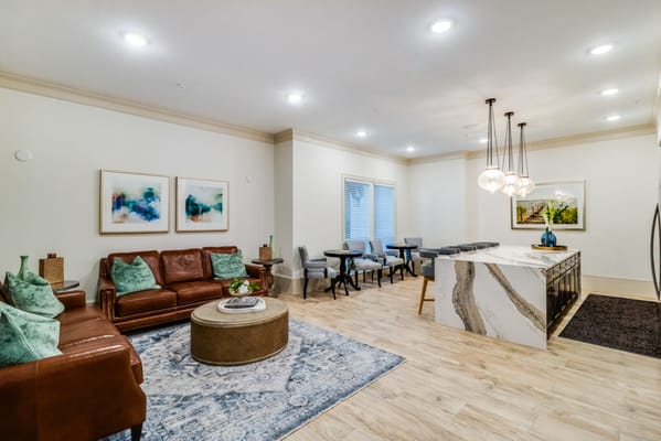 Cozy common area with seating and decor