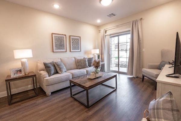 Bright and cozy living room with modern decor
