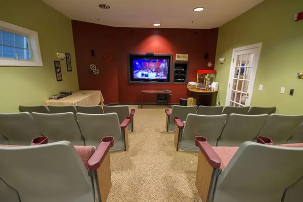 Cozy common area with seating and a television