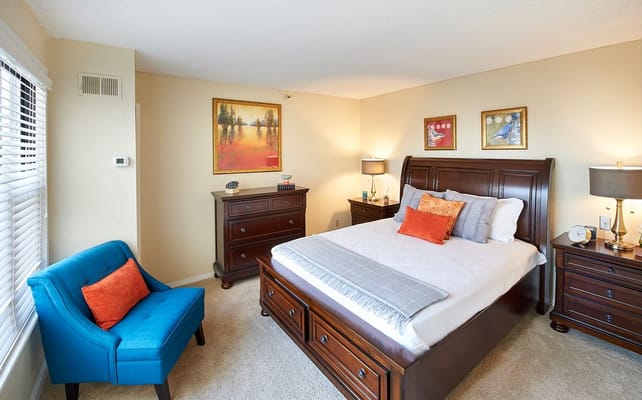 Cozy interior of a private resident room with decor