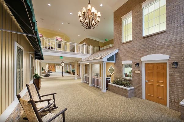Interior view of a warm, welcoming common area