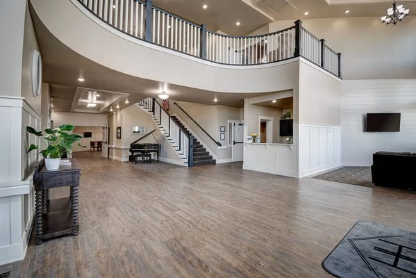 Interior view of a common area in a senior living facility