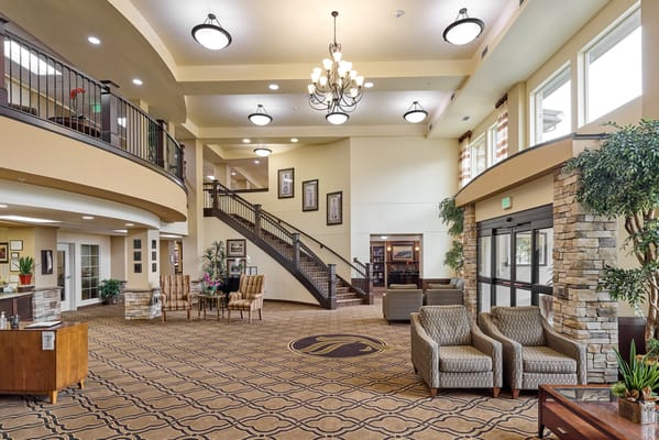 Bright and spacious lobby with comfortable seating
