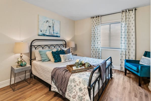 Cozy senior living bedroom with modern decor