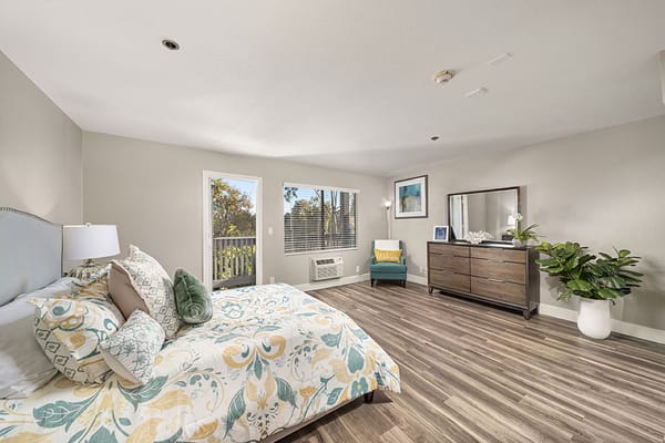 Cozy and bright interior of a resident room