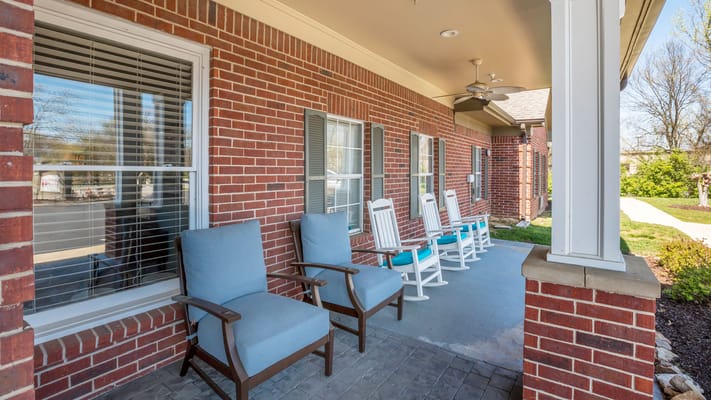 Seating area with rocking chairs on a porch