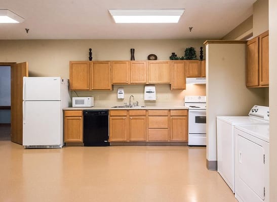 A well-equipped kitchen area in the facility
