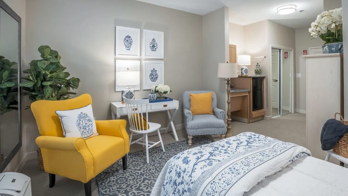 Cozy private room with comfortable chairs and decor