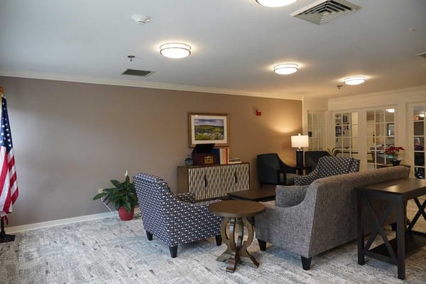 Cozy common area with seating and decor