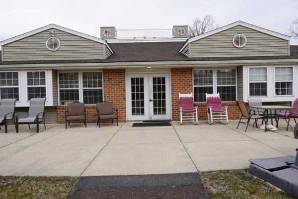 Exterior view of a senior living facility entrance