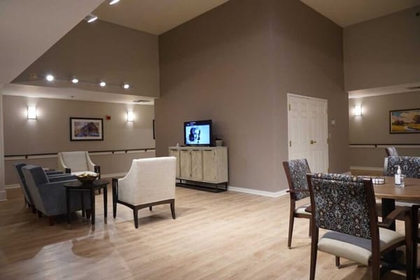 Interior view of a lounge area with seating