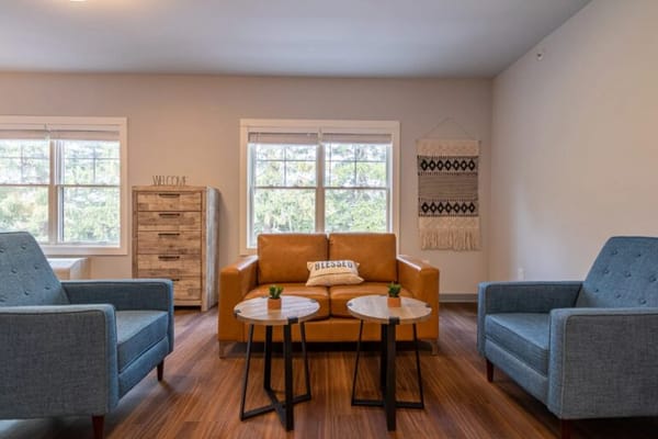 Cozy seating area in a warm living space