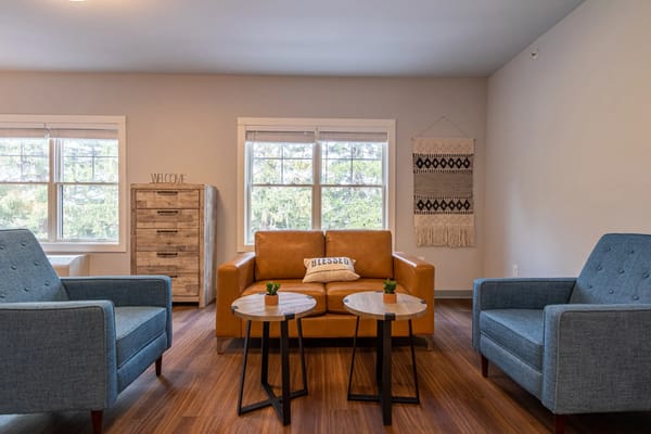 Cozy seating area in a warm living space