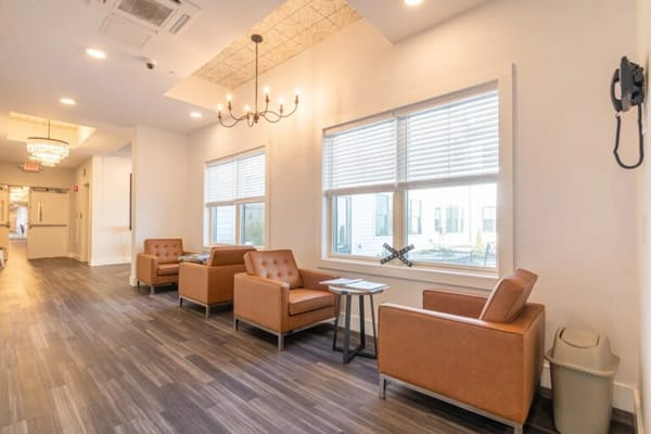 Interior view of a lounge area with seating