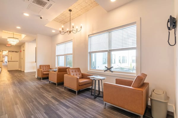 Interior view of a lounge area with seating