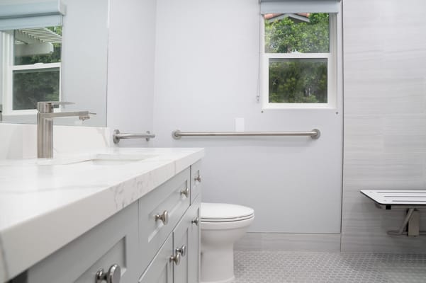 Modern bathroom with accessible features