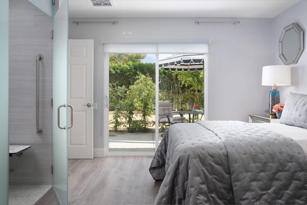 Bright and inviting resident room with outdoor view