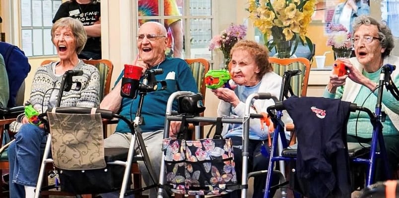 Residents enjoying a fun activity together
