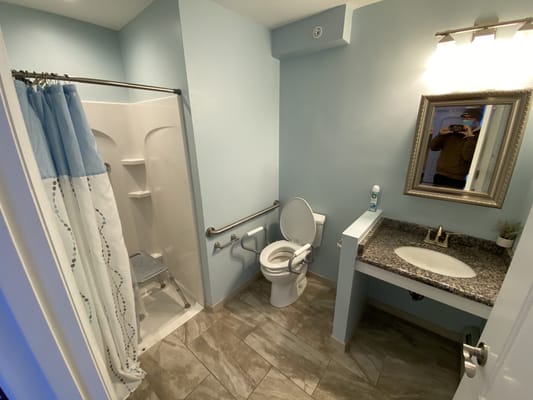 Accessible bathroom in a resident room
