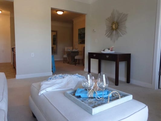 Modern living room setup with decorative accents