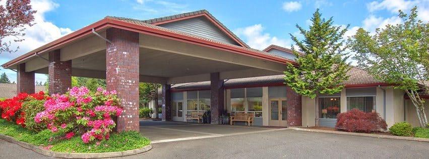 Entrance view of Alpine Way Continuing Care Community