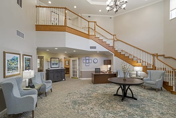 Bright and welcoming lobby with seating area