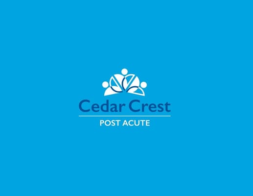 Cedar Crest Post Acute facility logo on blue background