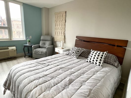 Private resident room with modern furnishings