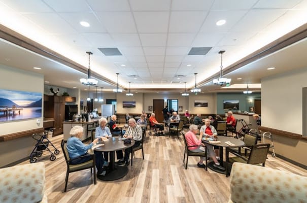 Residents enjoying social time in a common area