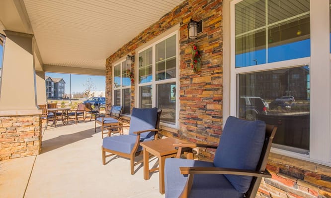 Outdoor seating area with comfortable chairs