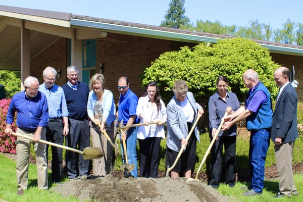 Groundbreaking ceremony with staff and community members